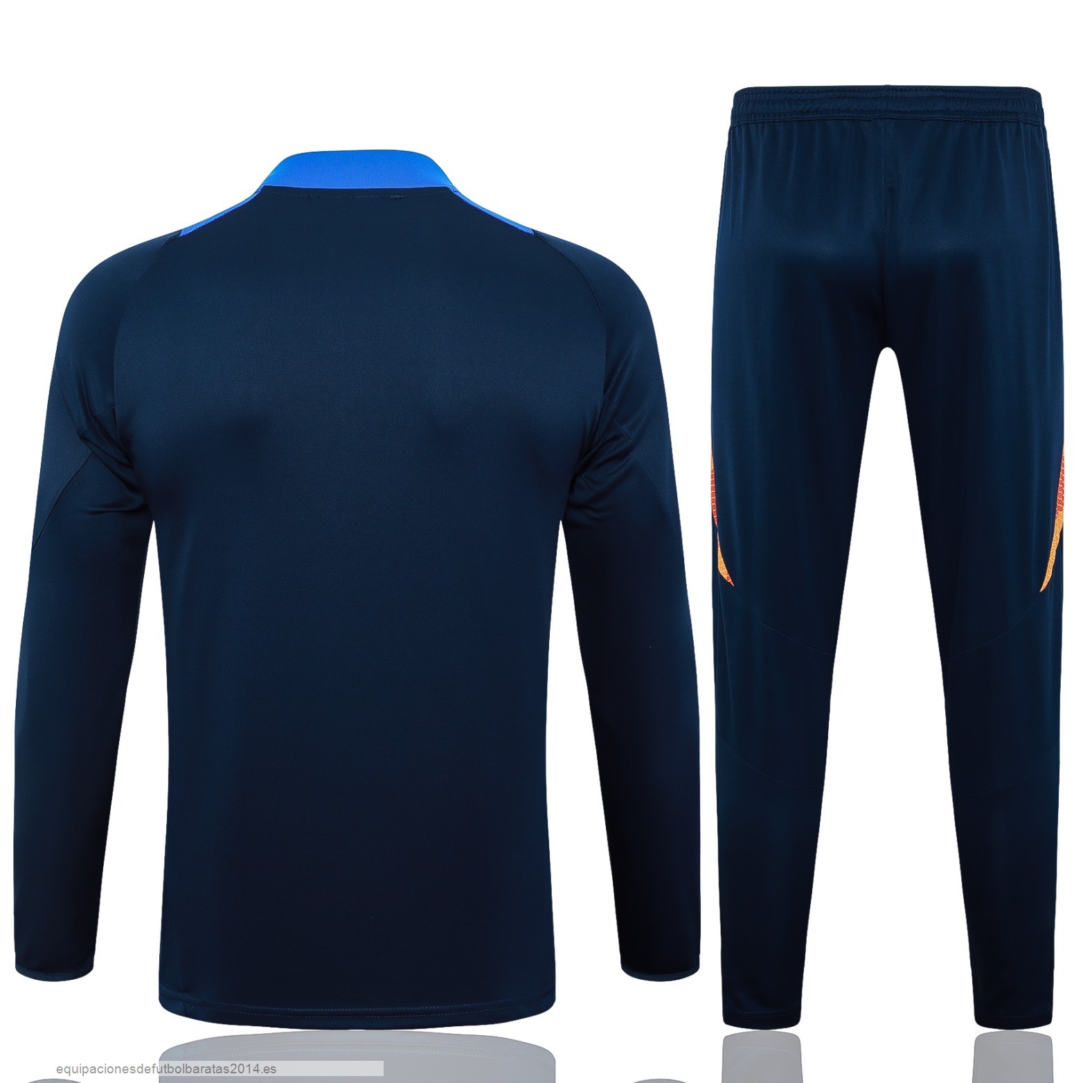 Nuevo Conjunto Completo Sudadera Entrenamiento Juventus 24/25 Azul Marino Naranja Baratas